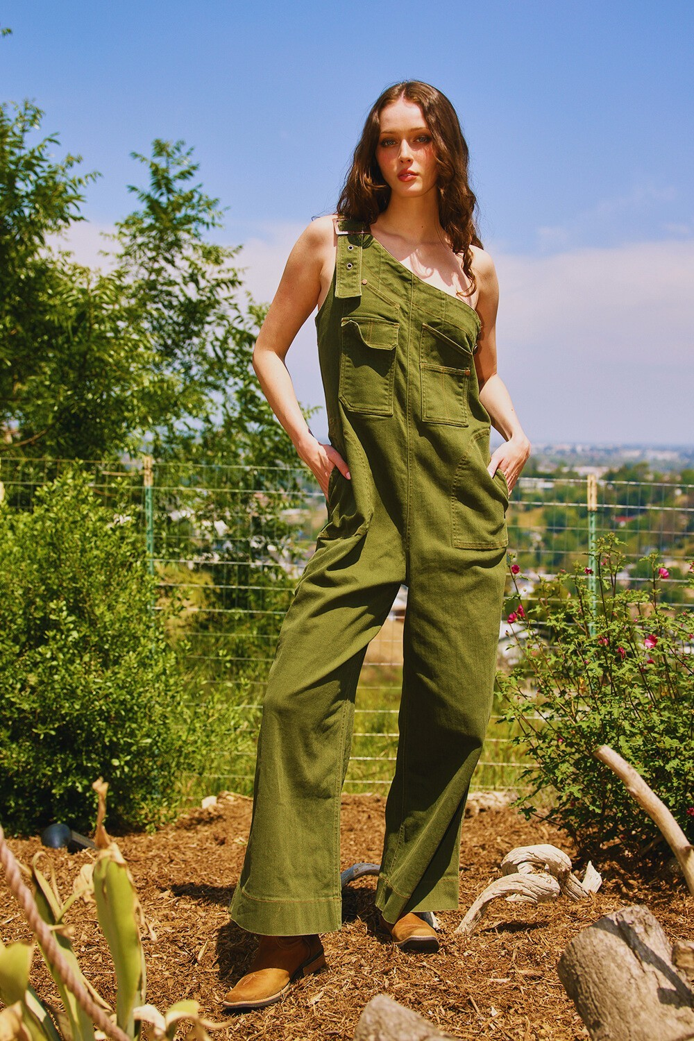 One Shoulder Utility Overalls