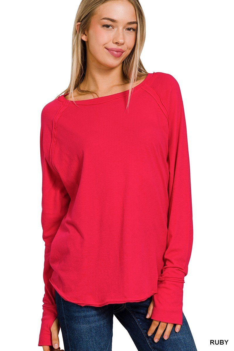 Collins Long Sleeve, Ruby