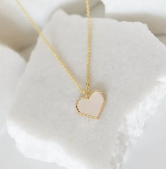 Bella Ray Jenni Pearl Heart Charm Necklace