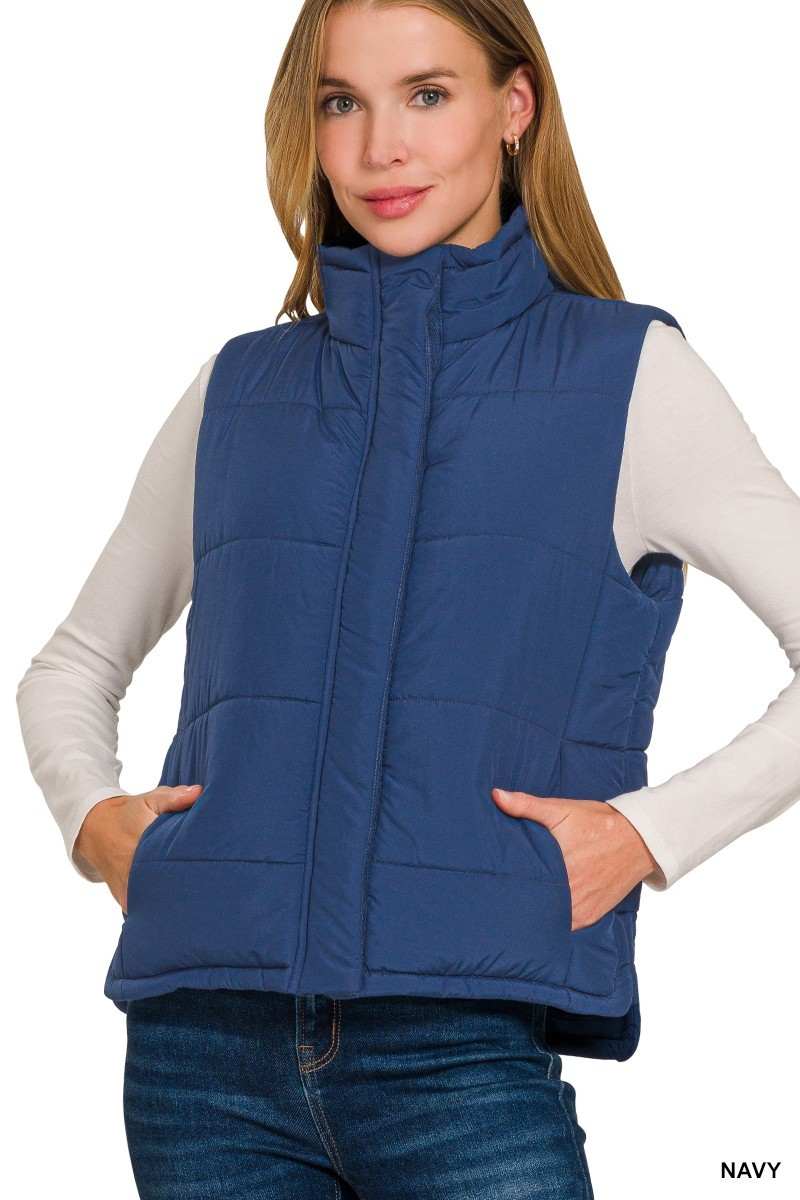 Quilted Vest, Navy