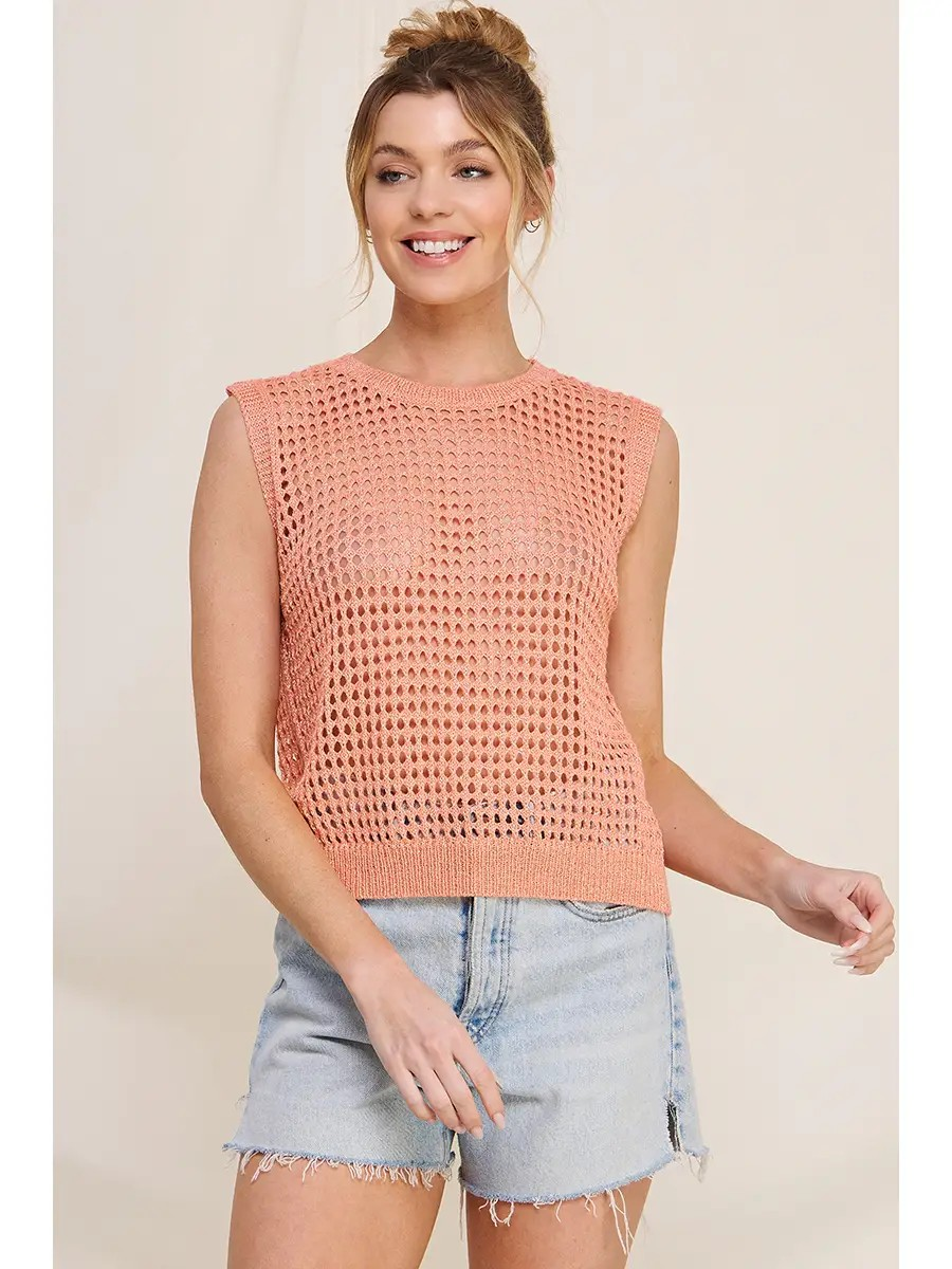 Peach Crochet Top