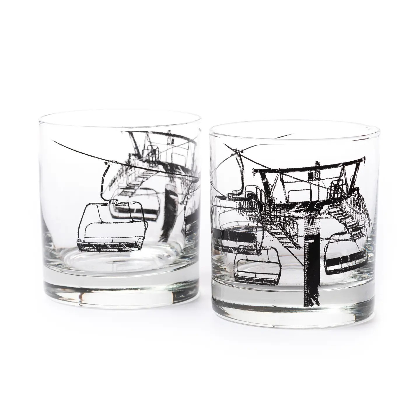 Ski Lift Whiskey Glass