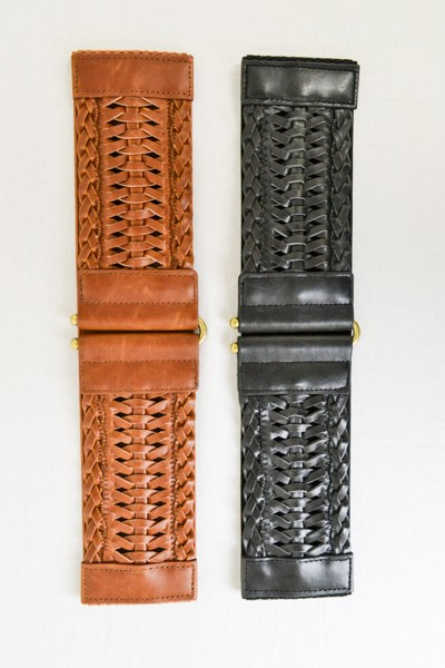 Vegan Leather Braided Waist Belt