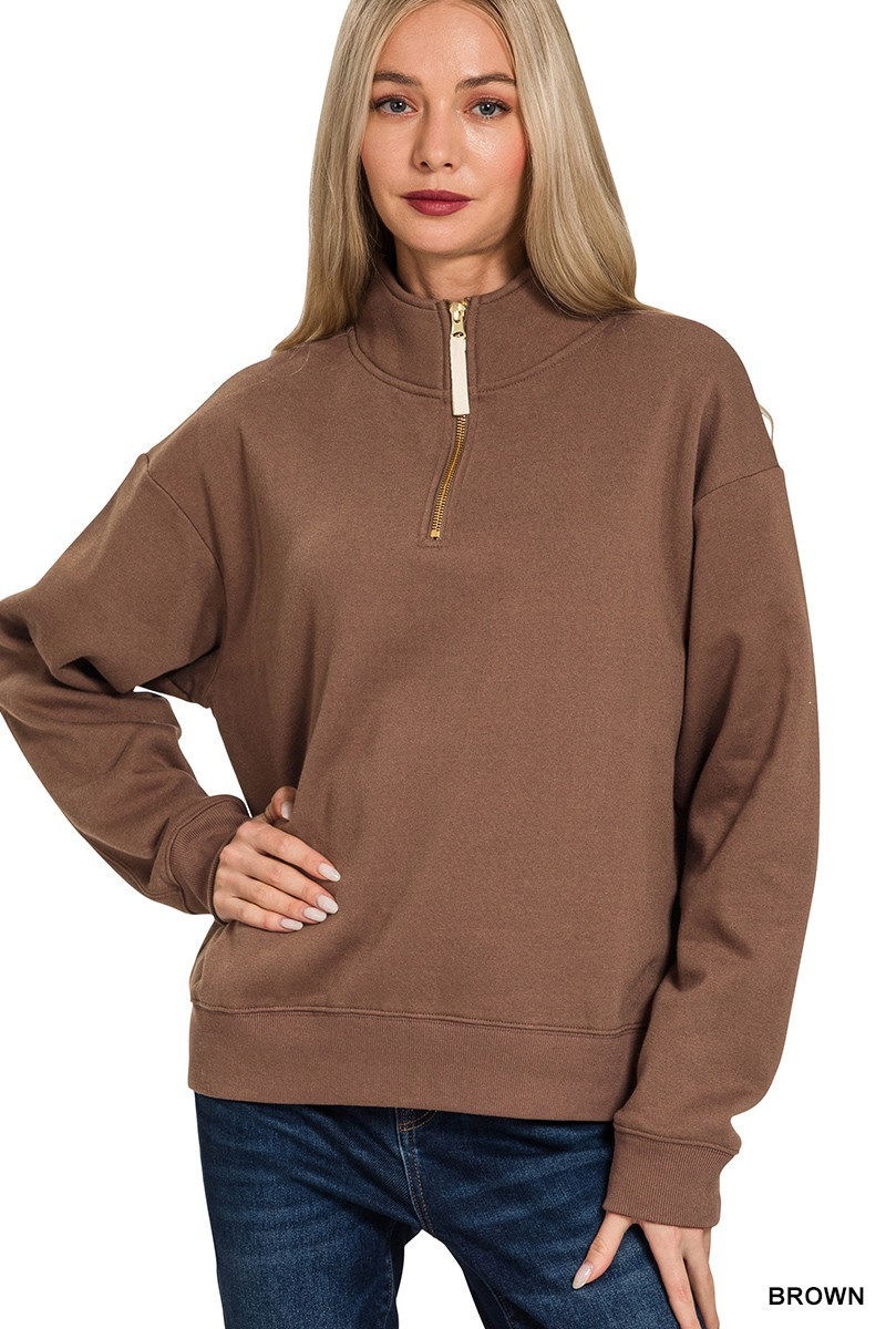 Ford Half Zip Pullover, Brown