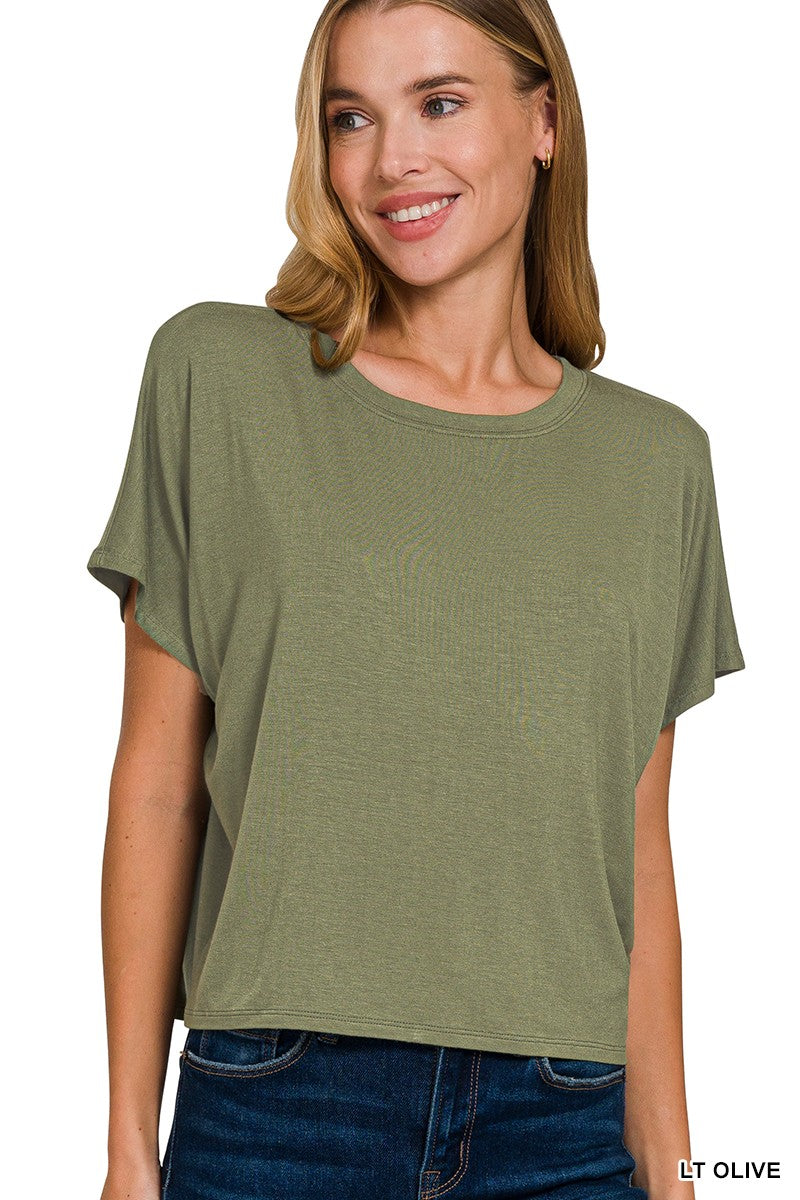 Mable Cropped Round Neck Tee