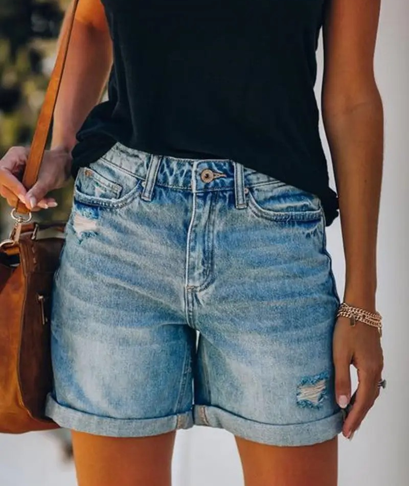 Becks Folded Denim Shorts