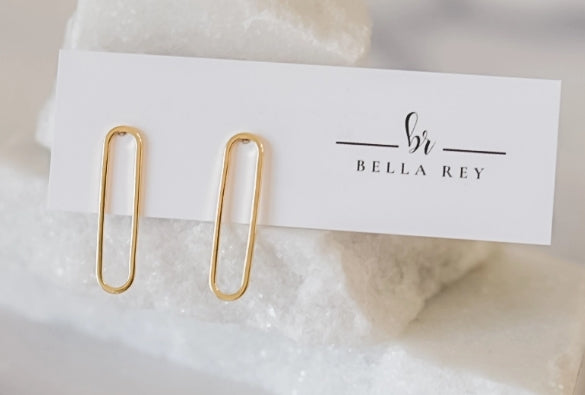 Bella Ray Carlysle Gold Plated Oval Studs