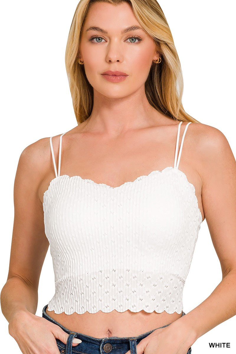 Tulip Seamless Lace Bralette, White