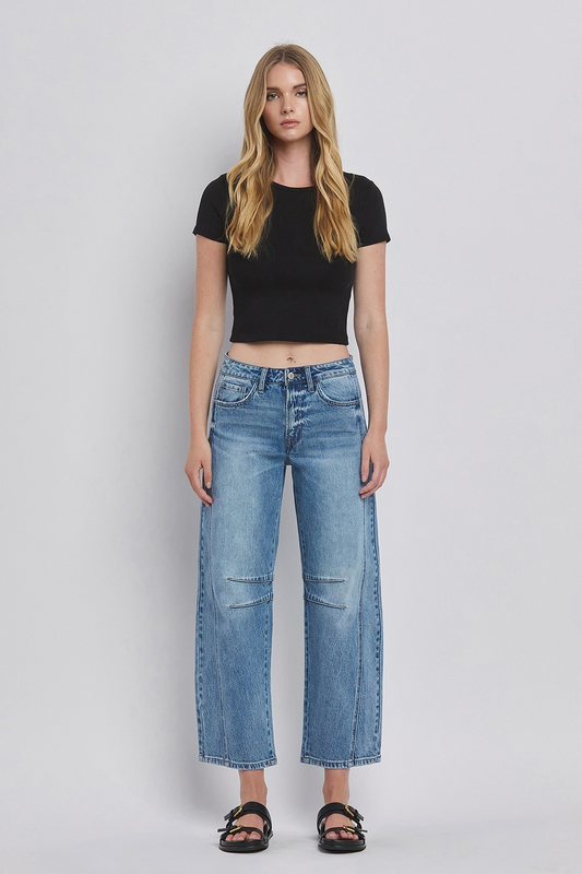 Tingle High Rise Barrel Jeans