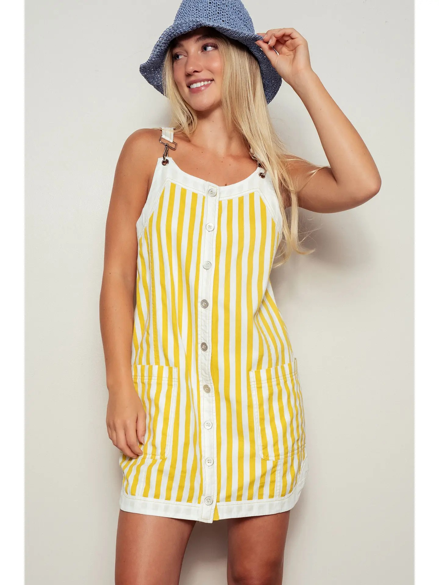 Sunshine Stripe Overall Dress