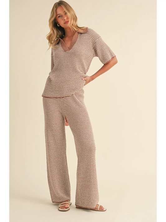 Finley Sweater Set, Mocha Cream