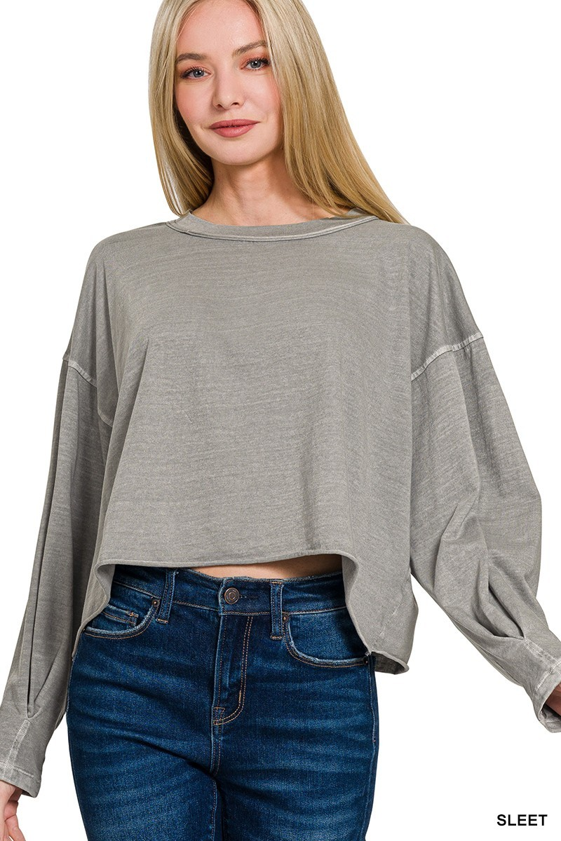 Millie Cropped Long Sleeve, Sleet