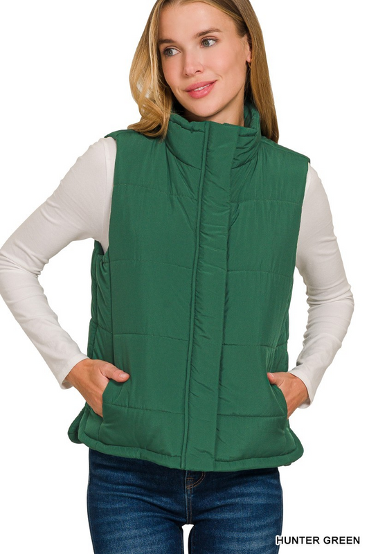 Quilted Vest, Green
