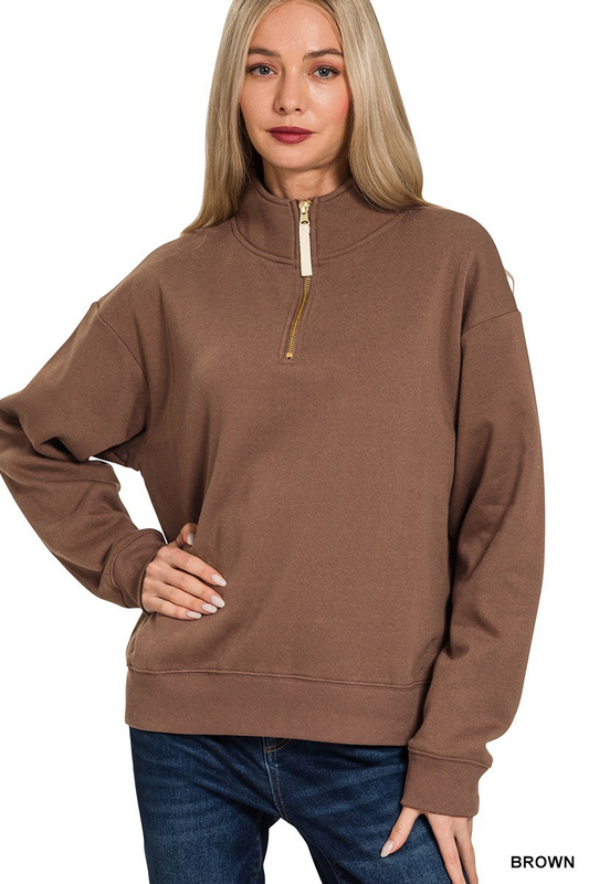 Ford Half Zip Pullover, Brown